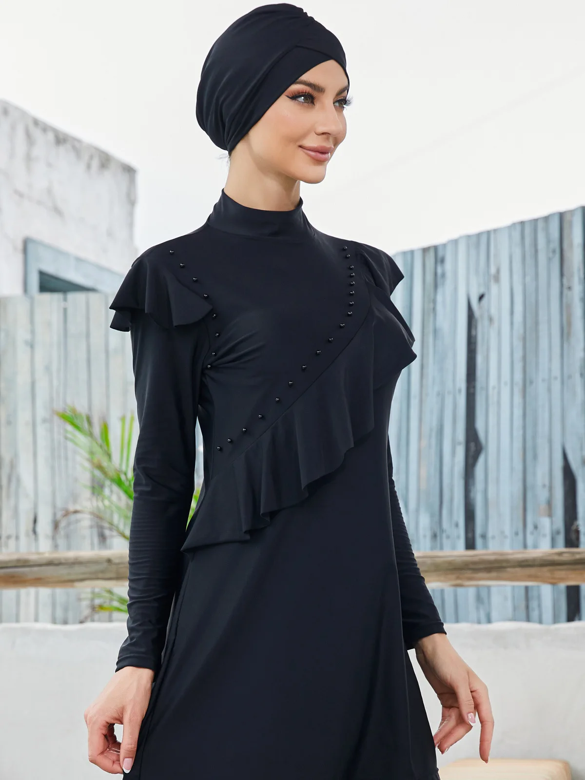 Мусульманские купальники Женский скромный хиджаб с длинным рукавом спортивный