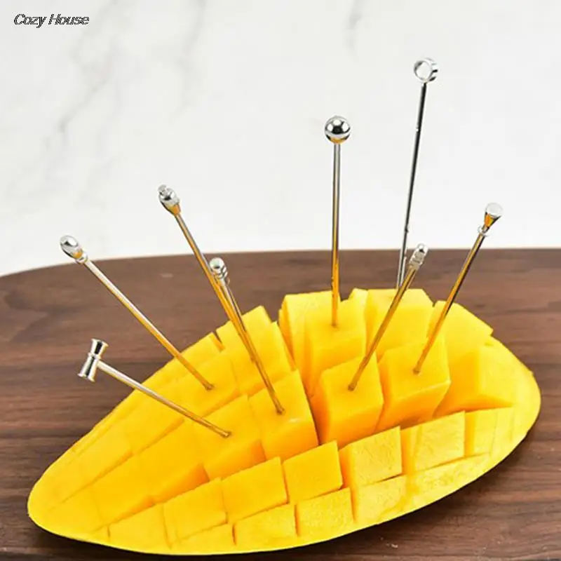 

1Pc Wine Needle Cocktail Picks Stick Stainless Steel Martini Picks Reusable Metal Cocktail Skewers Fruit Stick