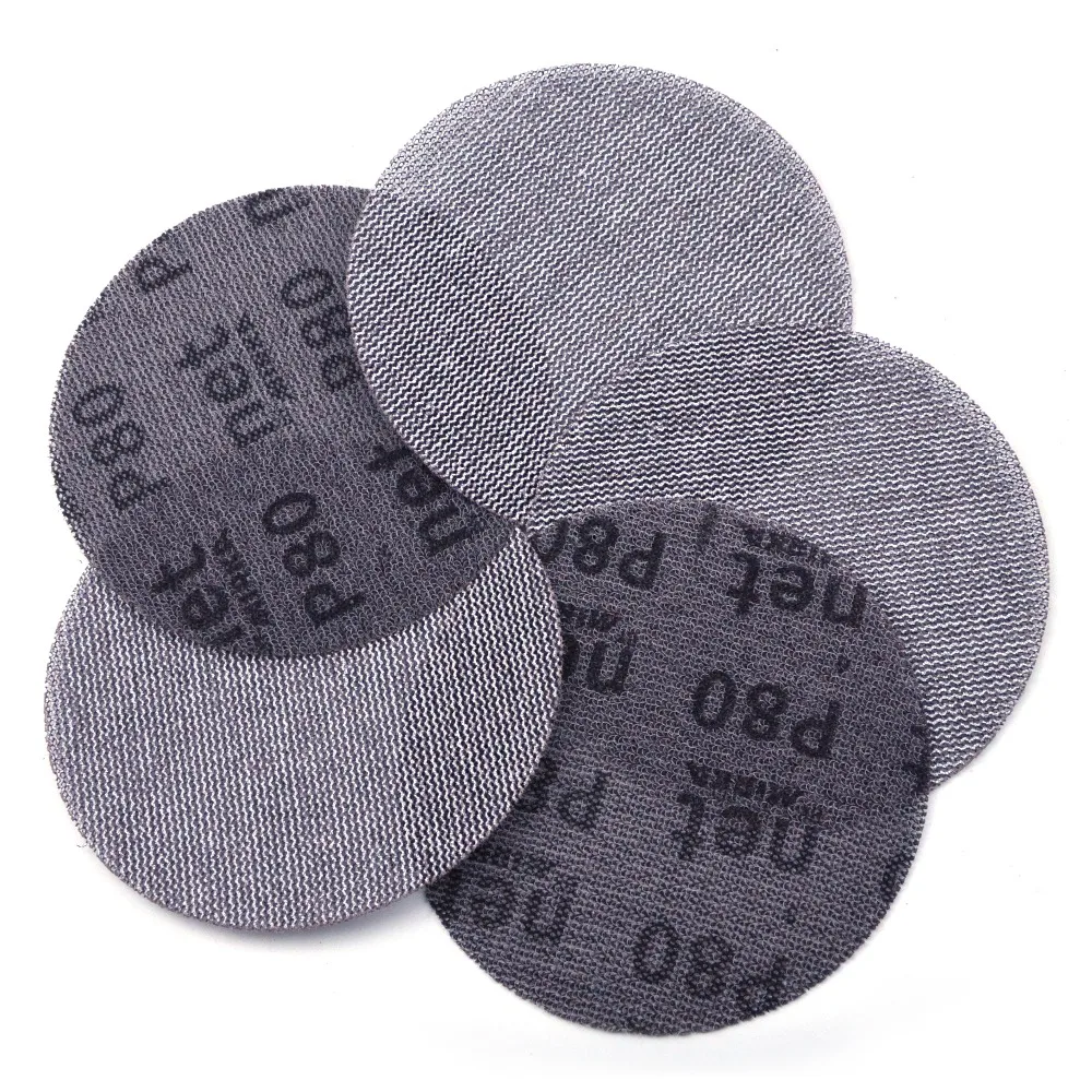 

2-50PCS 5Inch 125MM Mesh Dust-free Anti-blocking Hook&Loop Sanding Discs Round Abrasive Sandpaper 80-800 Grit Car Decorate Paper