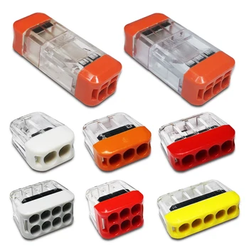 Wire Connectors 202/203/204/205 Compact Mini Fast Wiring Cable Conector For Junction Box Conductors Push-in Terminal Block
