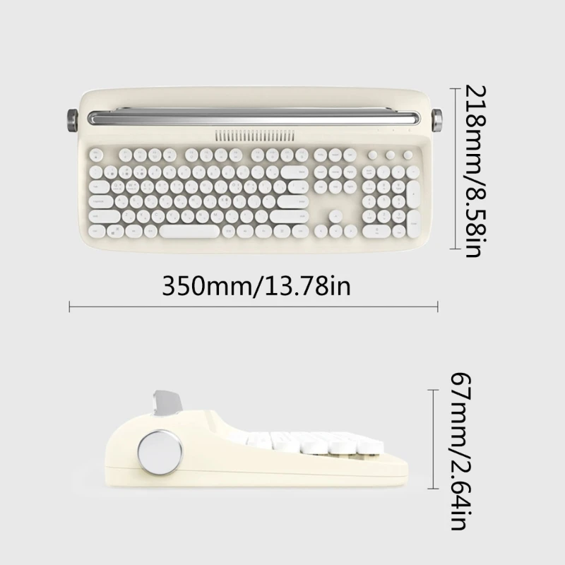 

Беспроводная мультимедийная USB-клавиатура BT Mini, полноразмерная Водонепроницаемая механическая клавиатура 108 клавиш, бесшумная и гладкая ко...
