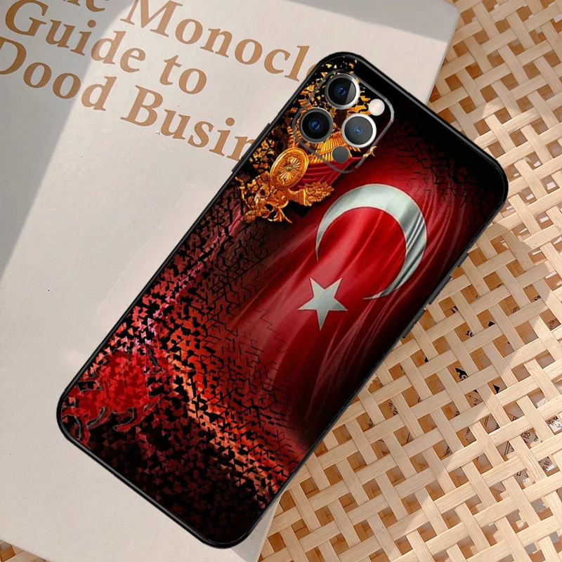 Чехол с турецким флагом для iPhone 12 11 13 14 15 Pro Max Mini XR X XS MAX 5S 7 8 Plus SE 2022 2020 чехол