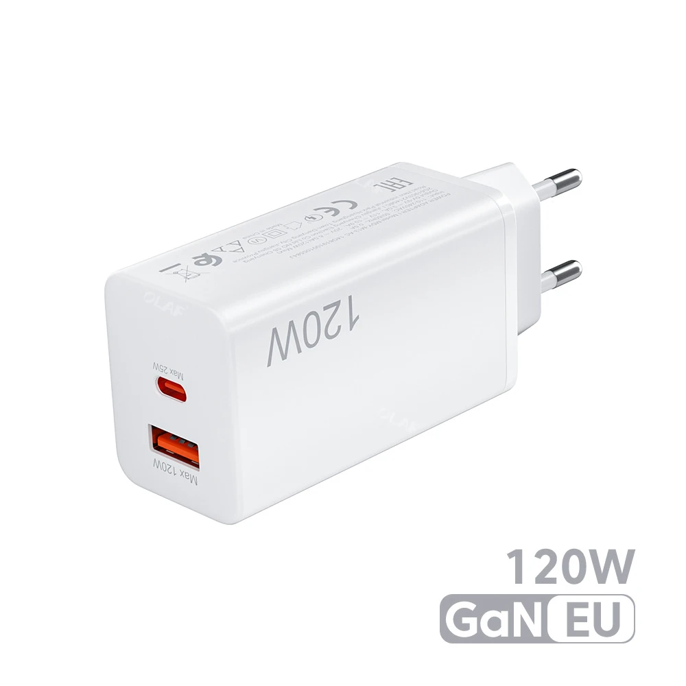 Зарядное устройство сетевое с Usb-портами и поддержкой быстрой зарядки, 120 Вт