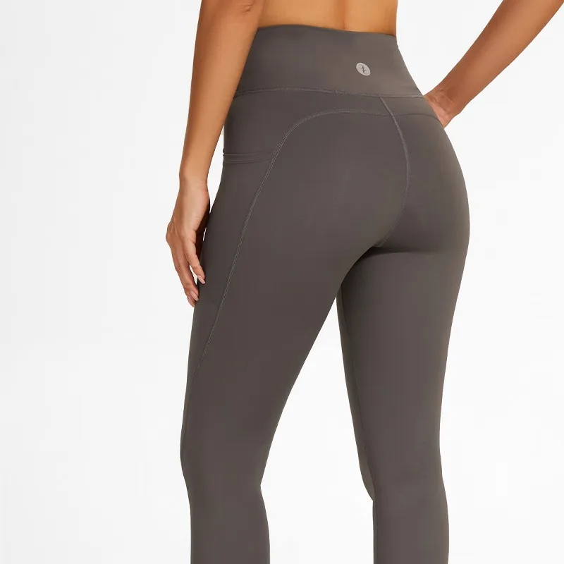 New Style High Waist Push Up Fitness Yoga Leggings Women's With Pocket Ankle Length Solid Yoga Pants Girls Gym Training Tights