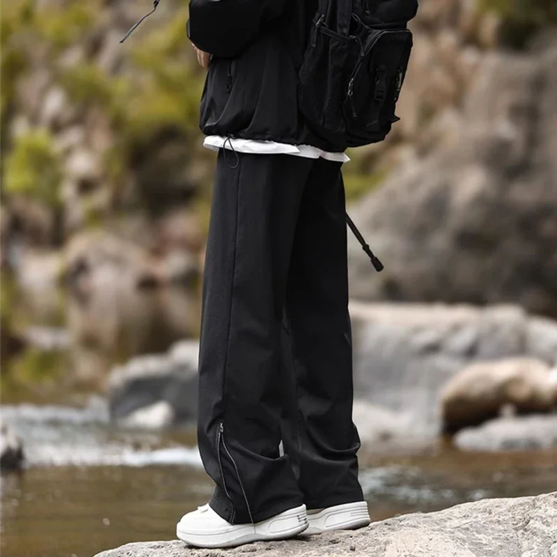 Новые мешковатые спортивные штаны с боковой молнией для мужчин осенние уличные
