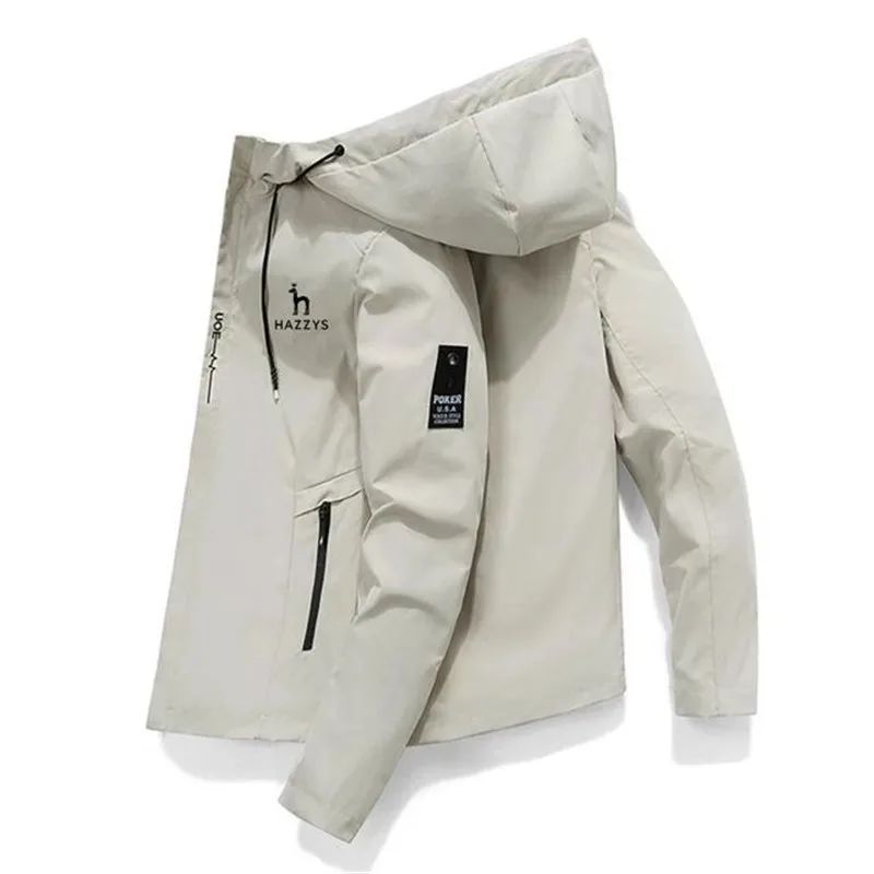 

HAZZYS Men's Jacket Windbreaker Zipper Jacket Spring Autumn Casual Work Jacket Fashion Outdoor Adventure Jacket Bomber Jacket