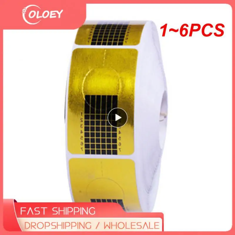 

1~6PCS 20-French Nail Form Tips Acrylic UV Gel Extension Curl Form Sticker Mold Manicure Stencil Nail Art Extension