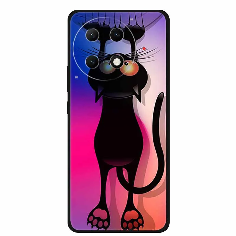 Чехол для телефона Tecno Camon 30S Pro черный силиконовый чехол с мягкой росписью Tiger Coque