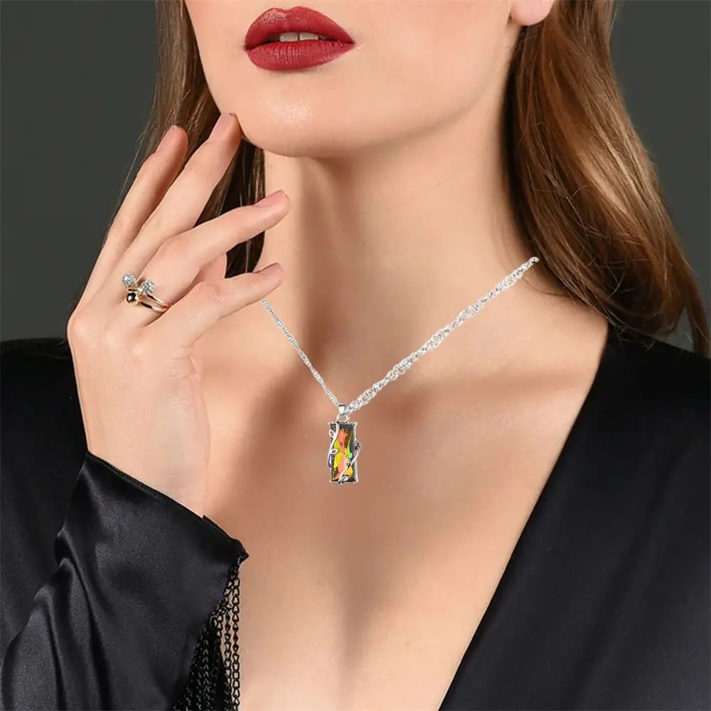 Модное женское серебряное ожерелье с подвеской в виде аметиста свадебная