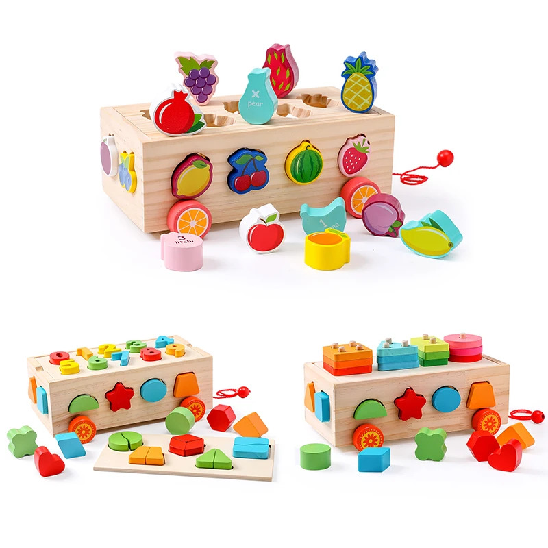 Деревянные игрушки Монтессори, подходящие цвета детские головоломки, игрушки для детей, Развивающие Игрушки для раннего развития, подарок для детей