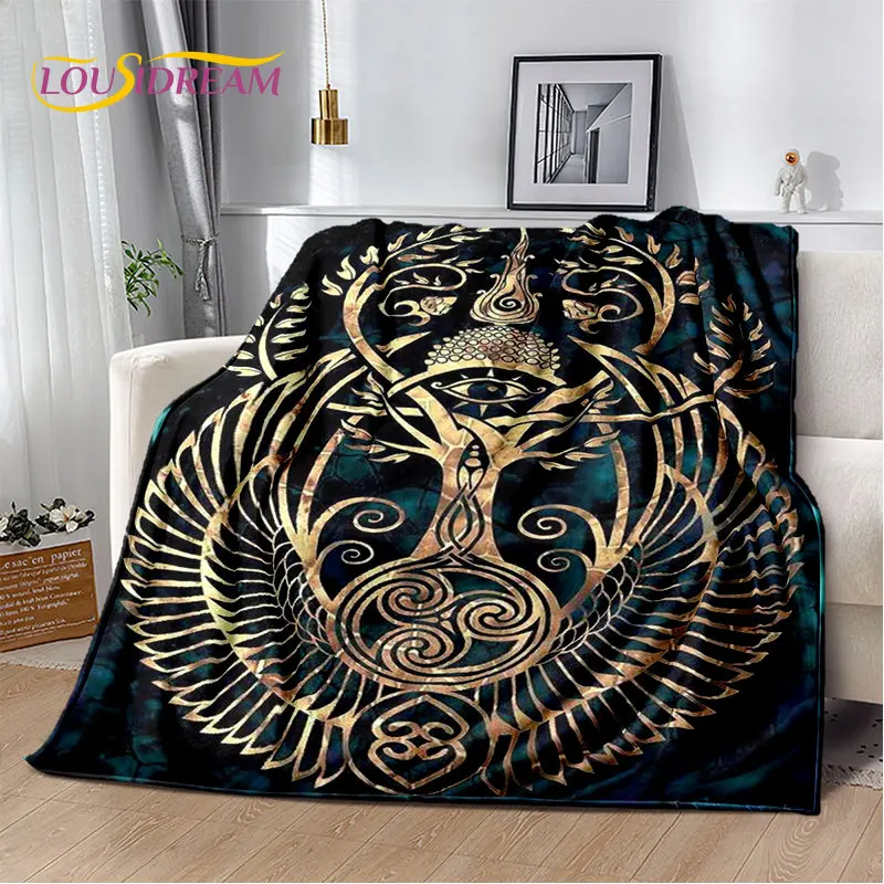 

Viking Norse Mythology Yggdrasil Tree of Life Soft Plush Blanket,Flannel Blanket Throw Blanket for Living Room Bedroom Bed Sofa