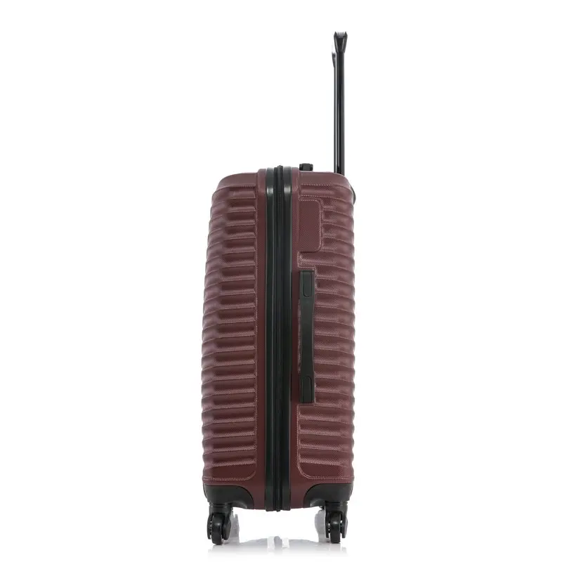 Adly 24-inch Lightweight Hardside Spinner Checked Luggage  Wine