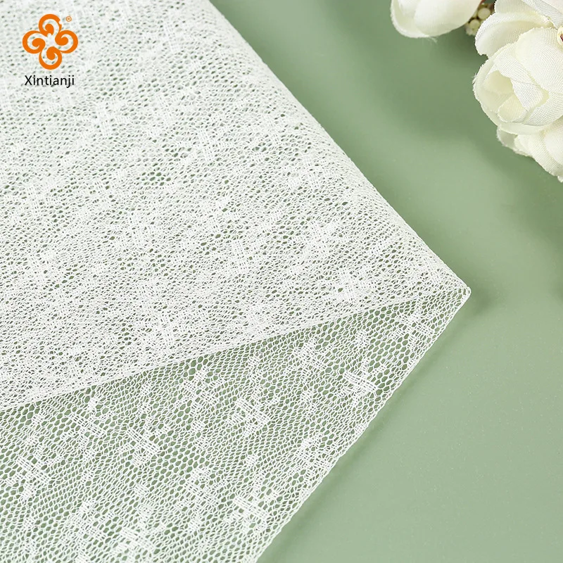 100% полиэстер тонкий тюль фототкань белая кружевная сетчатая ткань детское