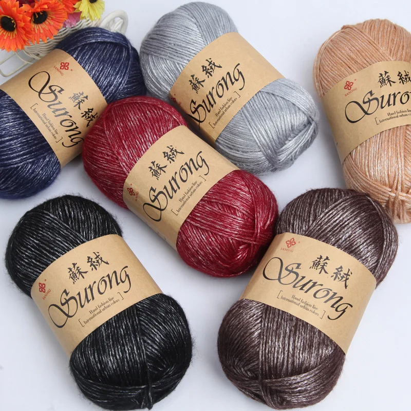 

100g/ball Silk Cotton Knitting Yarn Crochet Needlework Thick Wool Thread Yarn for Hand Knitting Scarf Sweater Eco-friendly