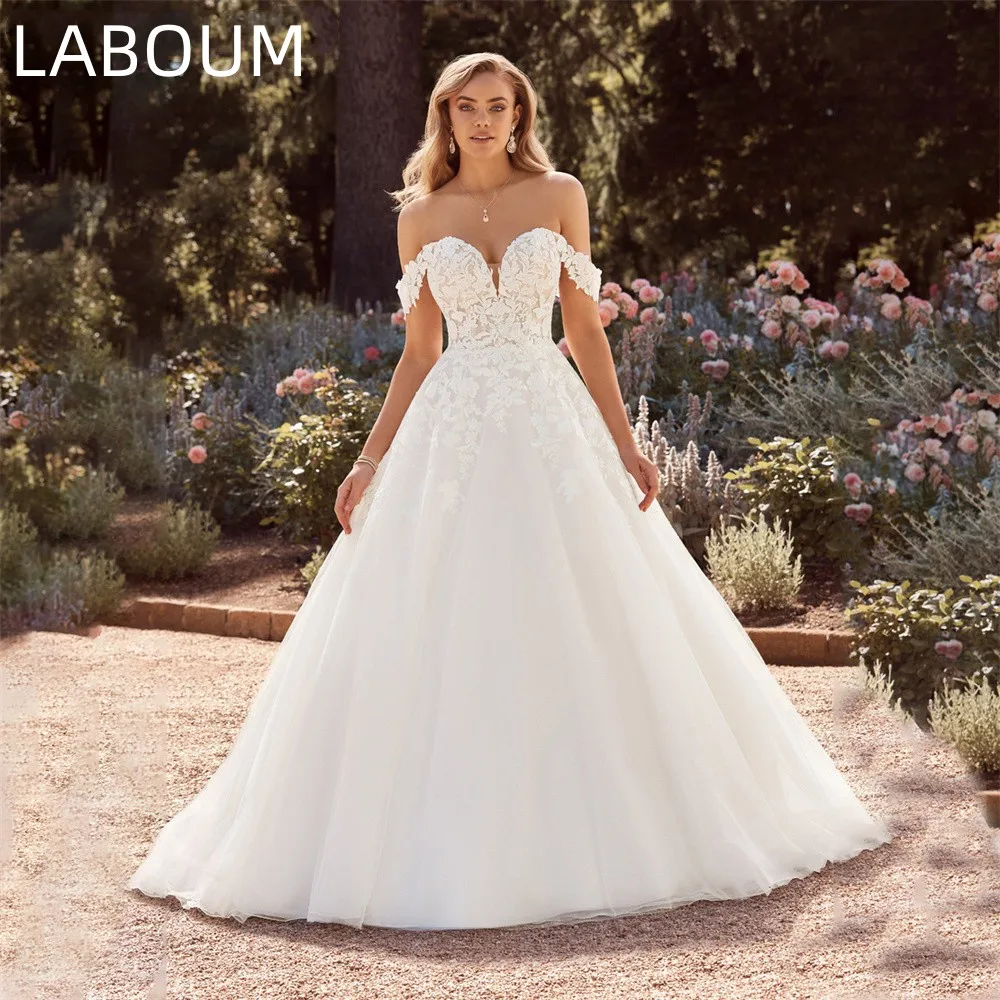 

LaBoum Exquisite Lace Wedding Dresses for Women 2023 Sweetheart Bride Ball Gown Applique Backless Strapless Bridal Dress Vestido