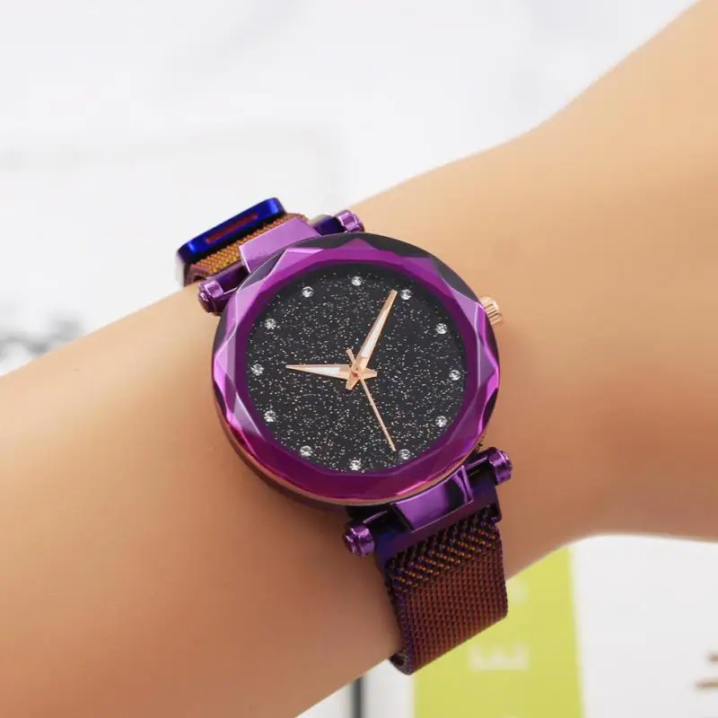 

SMVPLadies Watch 2021 New Fashion Casual Diamond-studded Milan With Magnetite Mesh Quartz Ladies Starry Sky Watch