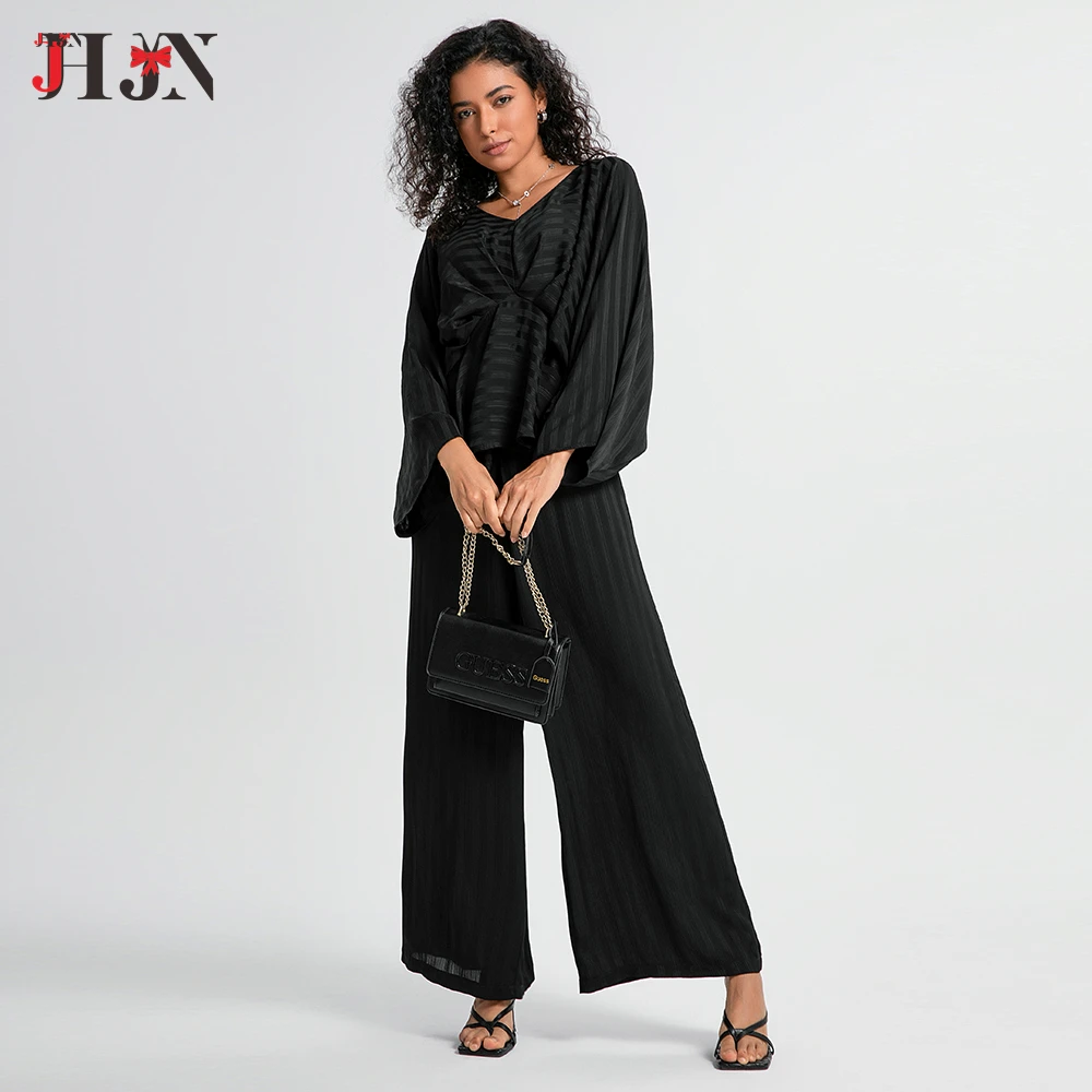 Новый стиль комплект из двух частей широкие брюки женские с рукавами летучая
