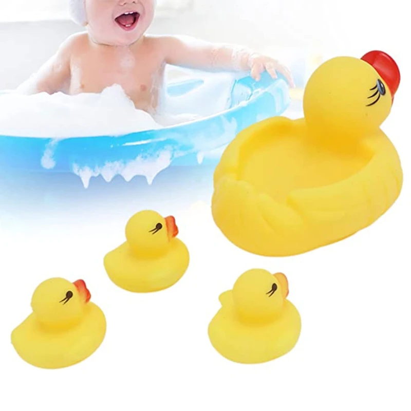 4PCS Water Play Baby Toy Shower Toy Model Duck Interactive Playset Babies Favors