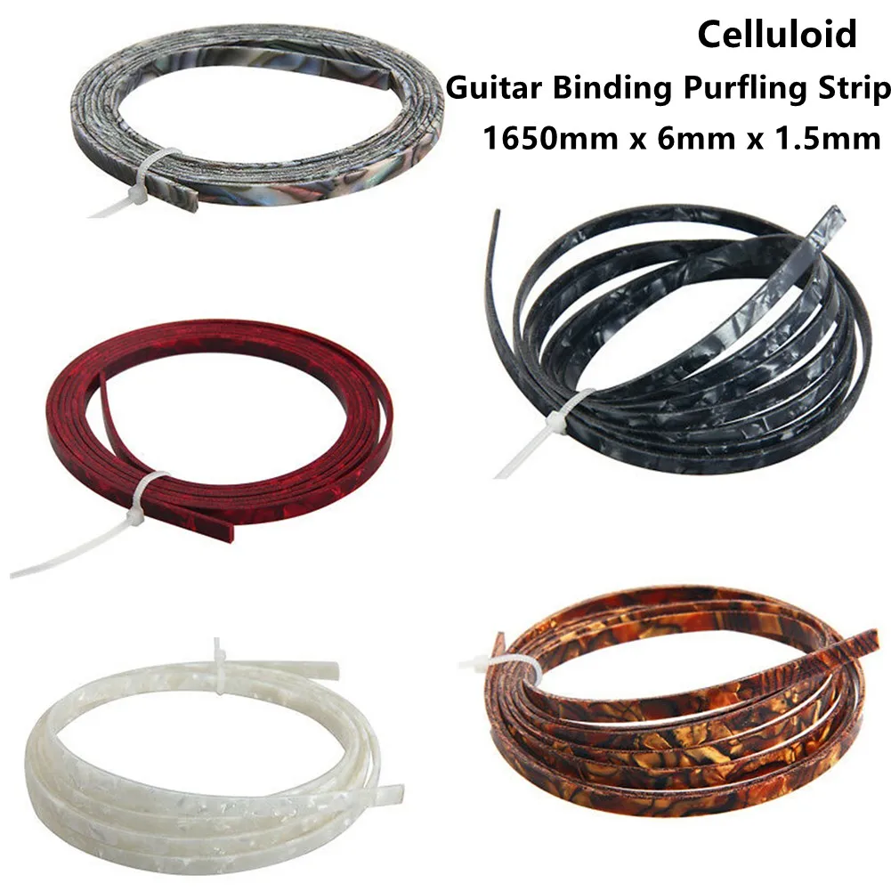 

1xGuitar Neck Body Binding Purfling Strip For Luthier Tool 1650mm X 6mm Celluloid Acoustic Classical Guitars Musical Instruments