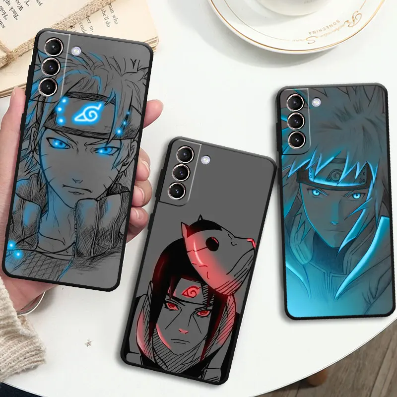

Naruto Red Blue Light Art Case For Samsung Galaxy S22 S20 S21 S23 FE S10 Plus S23Plus S21FE Modelo Black Capa Phone Fundas