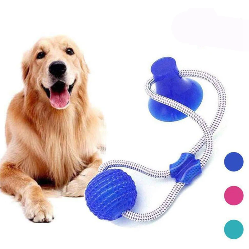 

Dog Interactive Suction Cup Push TPR Ball Toys Pet Puppy Molar Bite Toy Elastic Ropes Dog Tooth Cleaning Chewing Supplies