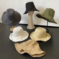 foldable bucket hat for women girls summer sun hat fisherman visor cap anti uv wide brim sunscreen hats cotton caps spring lm79