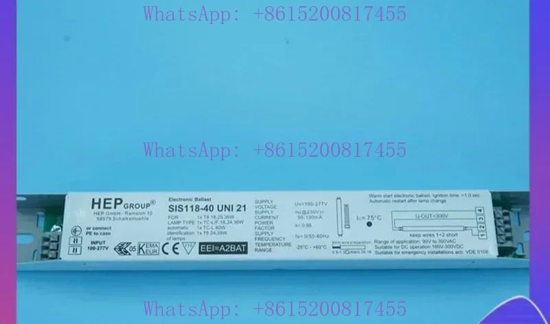Фото HEP балласт SIS118-40 UNI T8 20W30W40W T5 24W39W100-277V широкое напряжение №2