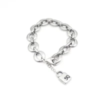 fashion women men silver stainless steel key lock uno bracelet jewelry for gift
