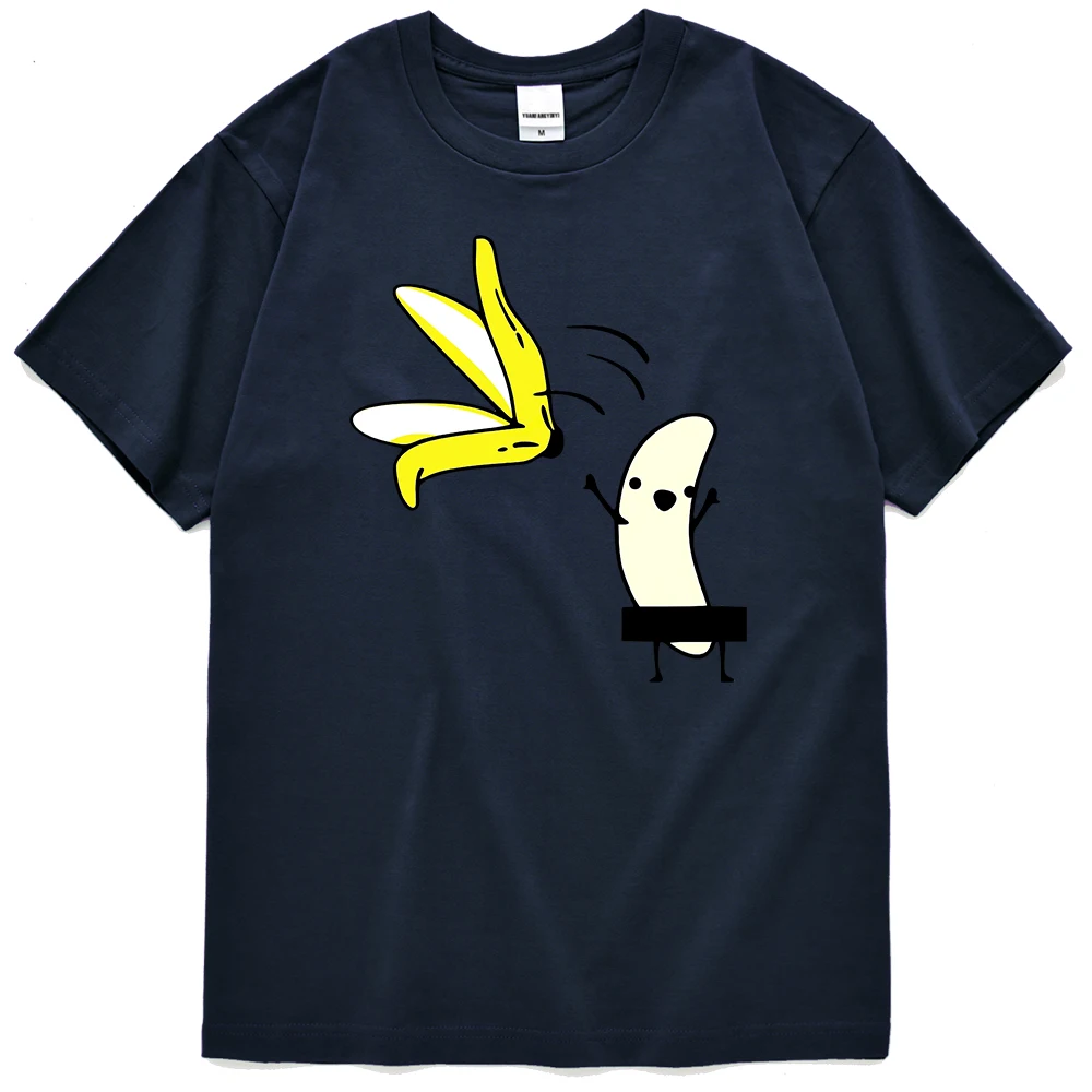 

Let'S Take Off Our Banana Peel Funny Print Tshirts Man Basics Graphic T-Shirt Unisex Fit Clothing Korean Cotton T Shirts Mens
