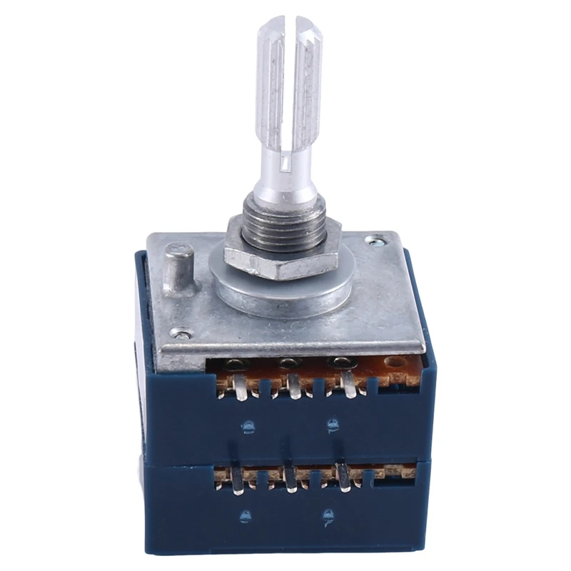 

1PCS RH2702 Resistance Stepping Dual-Unit Rotentiometer 6Pins ALPS RK27 Floral Axis 25Mm