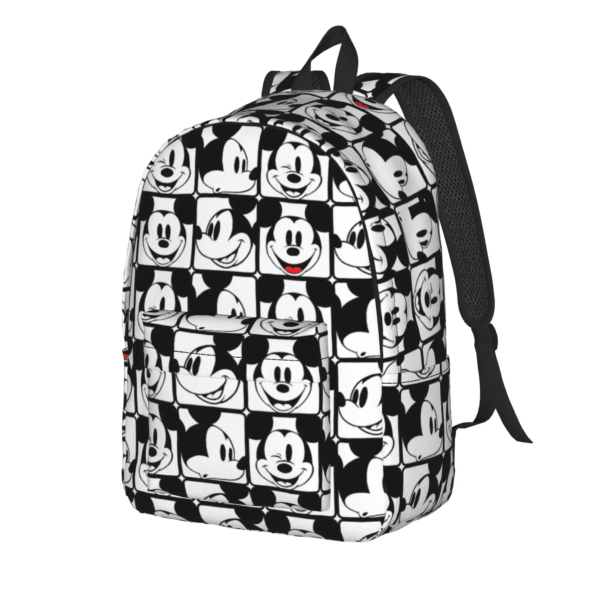 Фото Рюкзак с сетчатым узором M-Mickeys Mouse для мужчин и женщин, модный студенческий рюкзак для работы, холщовые сумки для ноутбука и компьютера, для активного отдыха №2