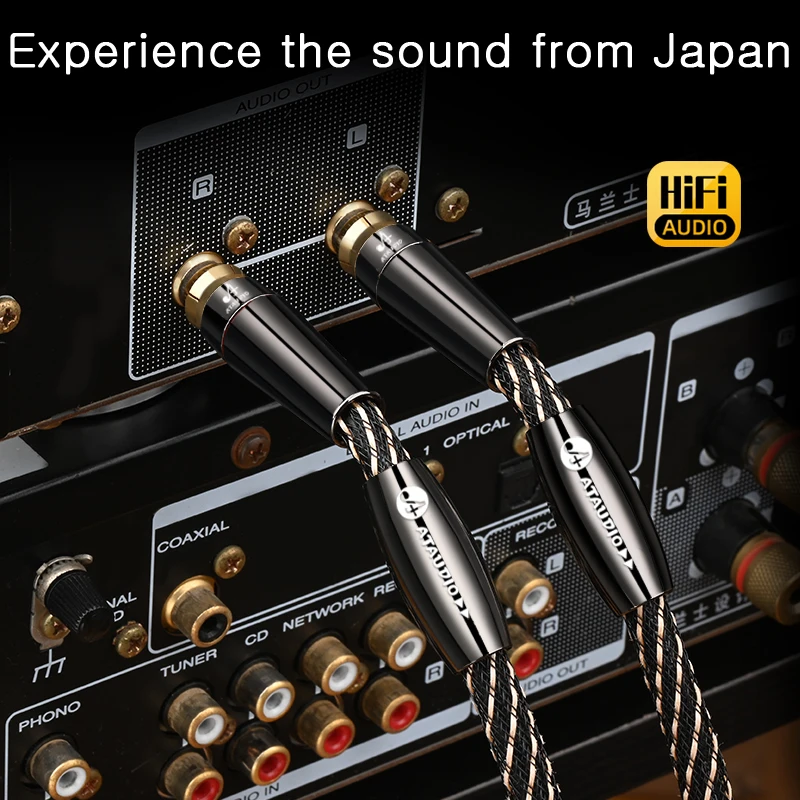 HIFI Стерео аудиокабель RCA 6N OFC штекер-штекер 2RCA к с позолоченным разъемом для