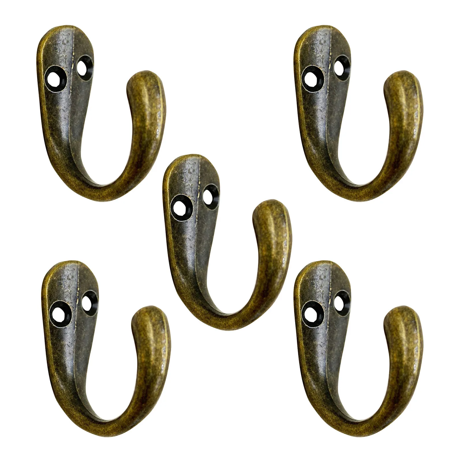 

2022 Antique Chinese Style Creative Hanging Clothes Hooks Double Hook For Coat Behind Door Solid Wall Hangers Zinc Alloy Rack