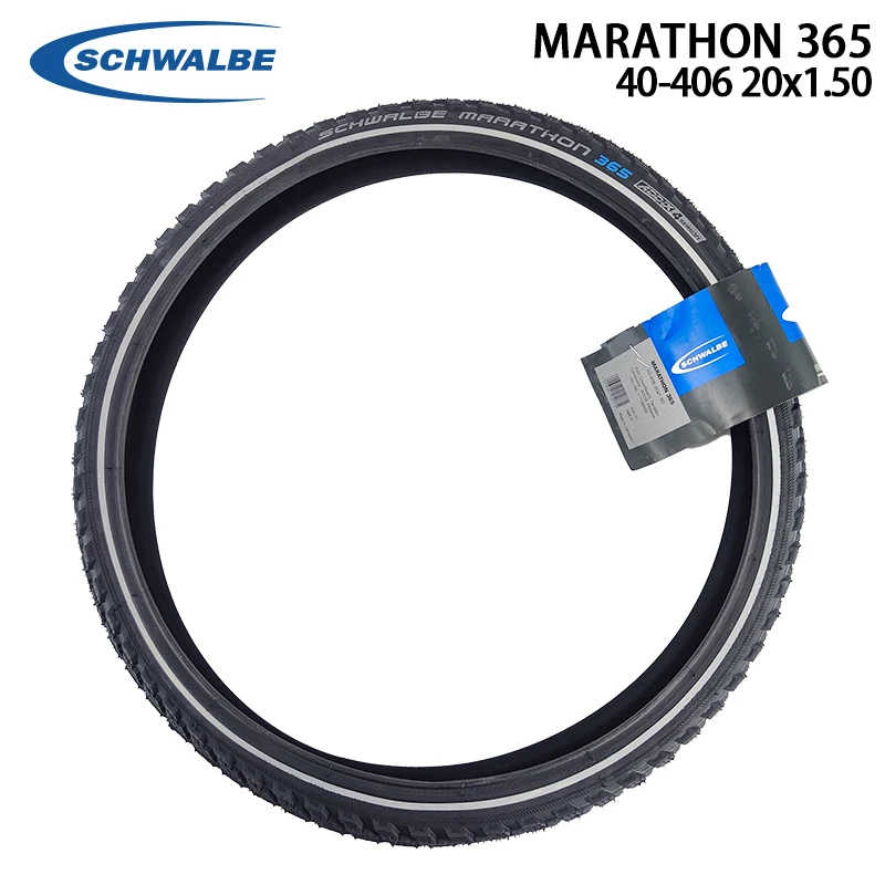 

SCHWALBE MARATHON 365 The All-Season Tire 20 Inch 40-406 20x1.50 Black Reflex Wired Bicycle Tire for Folding Bike Cycling Parts