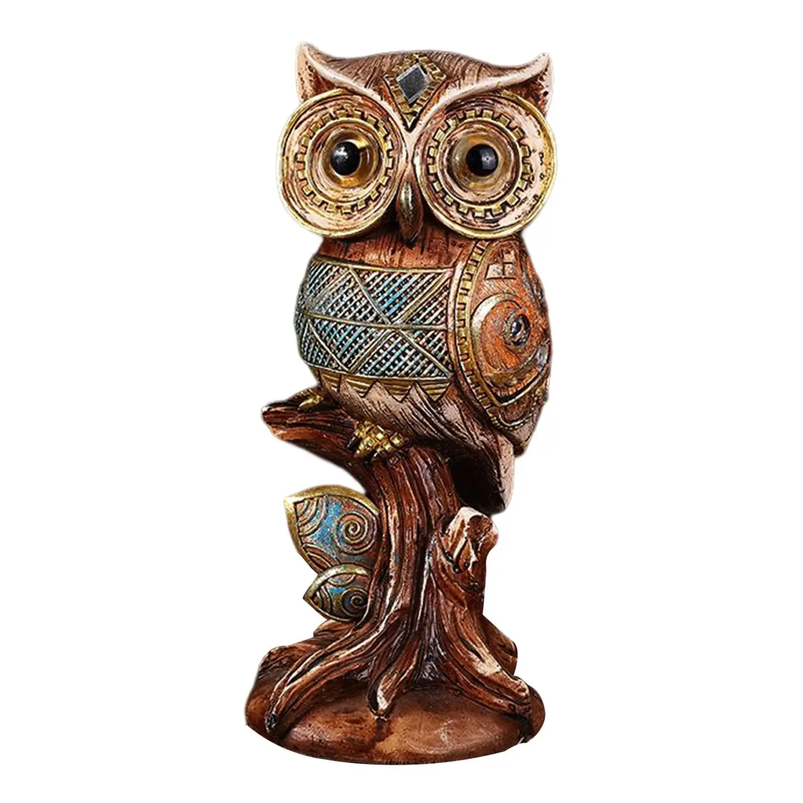 

Carving Birds Figurine Garden Sculptures Table Centerpiece Decoration Resin Owl Statues for Bookshelf Office Cabinet Home Desk