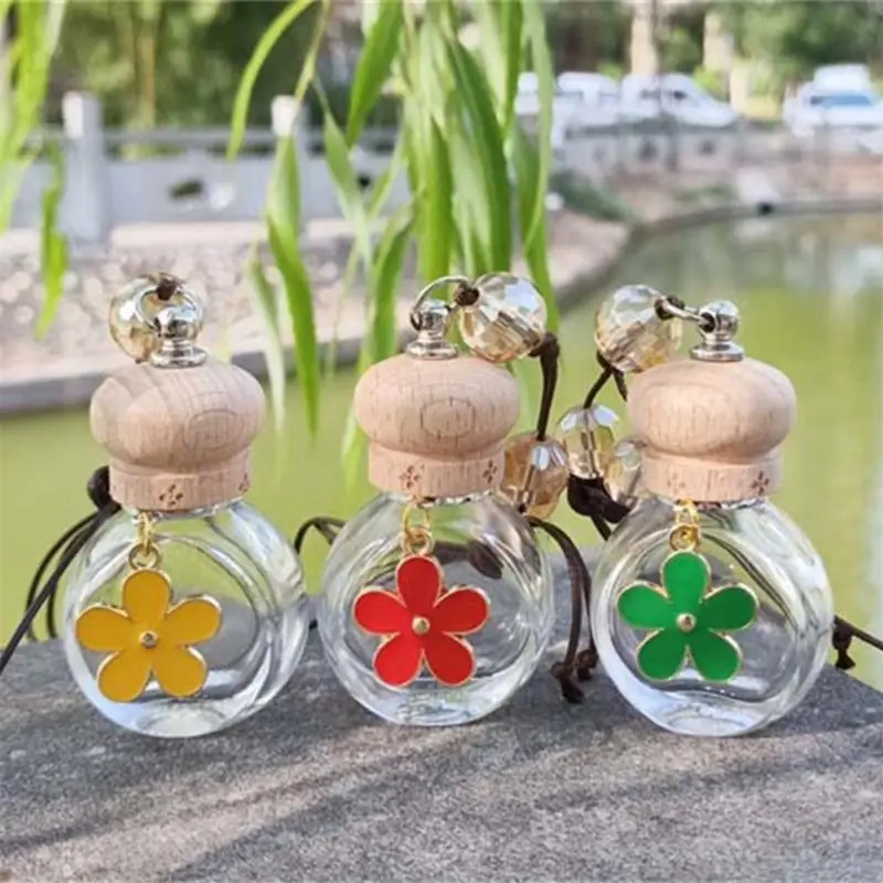 

Car Hanging Empty Glass Bottle Pendant For Perfume Essential Oils Air Freshener Fragrance Diffuser Auto Decor Interior Ornaments
