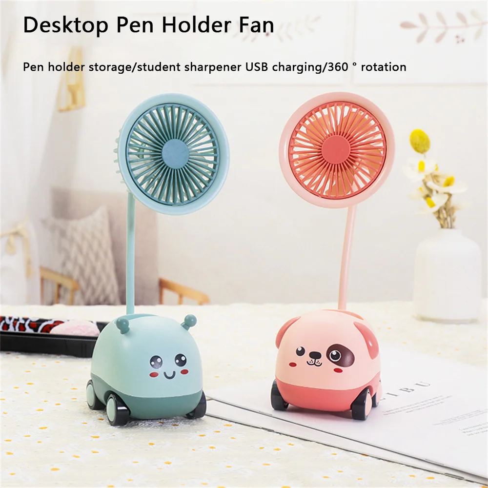 

Portable USB Chargeable Fan Handheld Fan For Student Desktop Mini Fan Pen Storage Folding Fan Pencil Sharpener Fan For Children