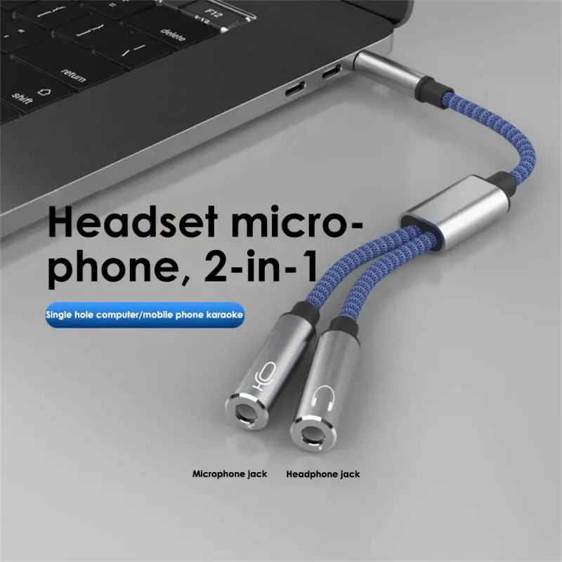 

Headphone Mic Headset Adapter Audio Mic Plugs Aux Y Splitter Cable 3.5mm Jack For Iphone Smartphones Tablets Gold-plated 3.5mm