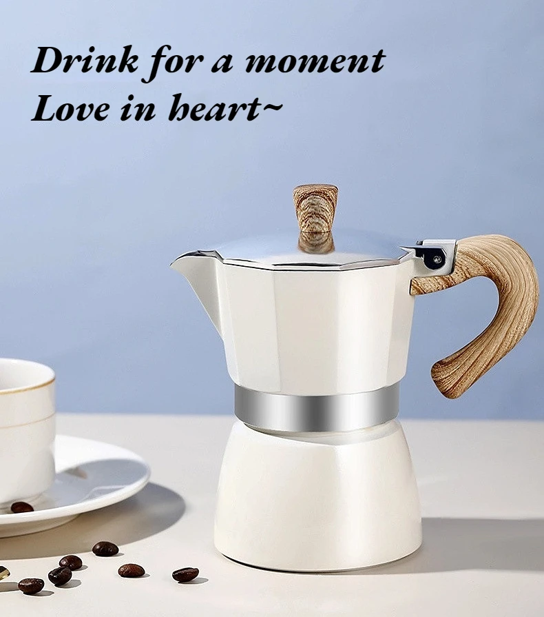 

Simple Style Aluminum Mocha Coffeepot High Quality Octagonal Caffe Mochapot Italian Caffe Latte Hand Brewed Coffee Extract