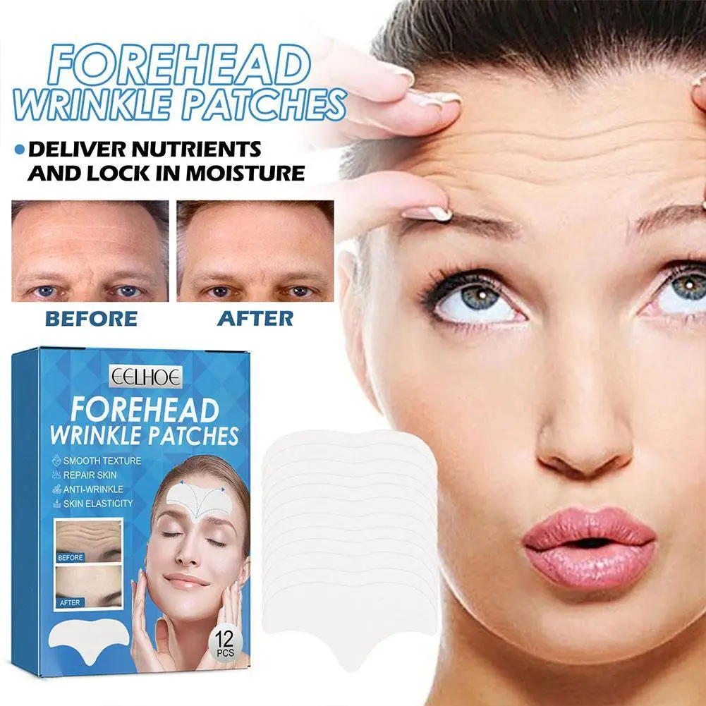 

12pcs Collagen Forehead Wrinkle Patch Face Mask Head Lines Remover Masks Lifting Anti-Aging Stickers Skin Care Beauty