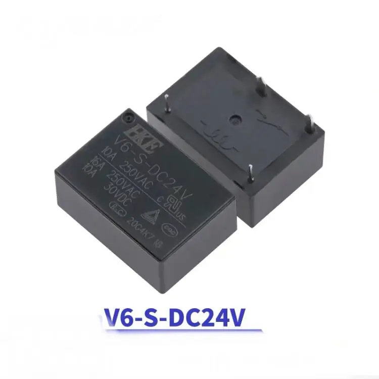 

100% Original New HKE V6-S-DC5V V6-S-DC12V V6-S-DC24V 4PINS 10A 5VDC 12VDC 24VDC Power Relay
