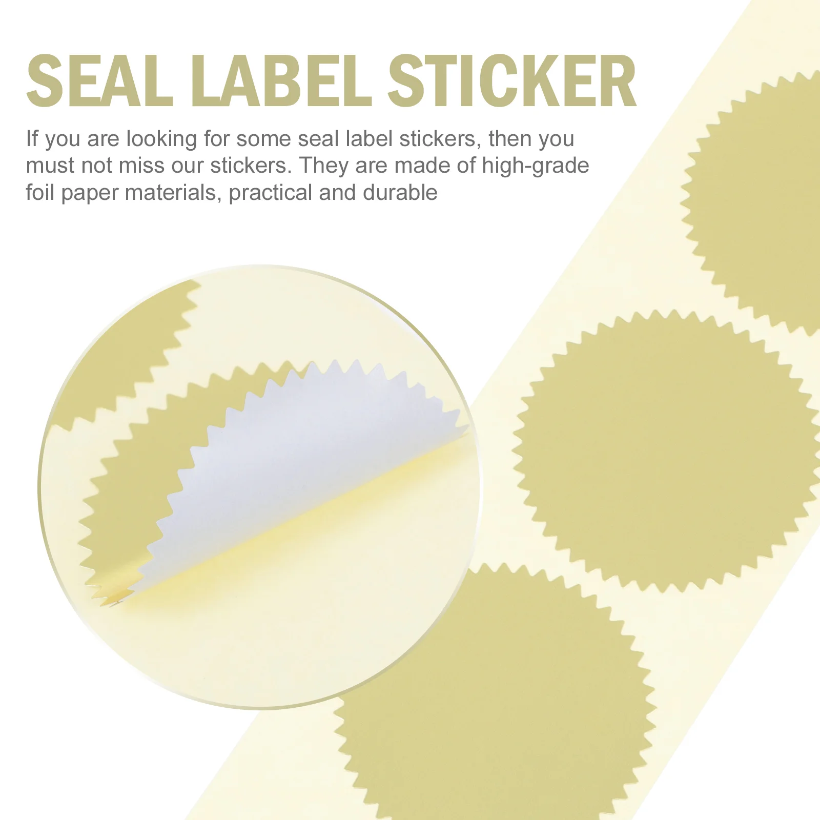 100 Pcs Embossed Stamp Foil Glossy Gold Seal Labels Envelope Decal Certificate Stickers Sealing DIY Packaging Gear