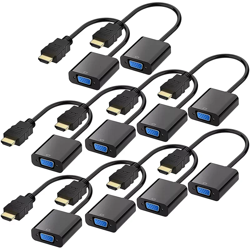 

HDMI-compatibl to VGA Adapter 1080P 60Hz 3D HD Male to VGA Female UHD Converter for Computer Laptop Projector TV Box PS4