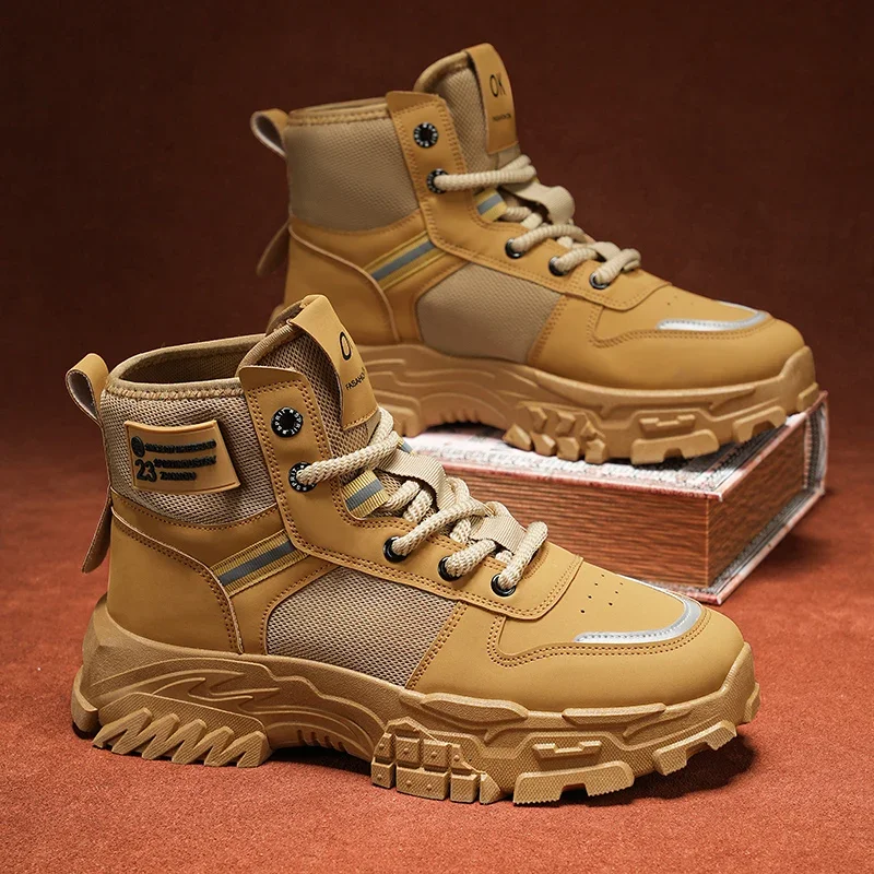 Новое поступление мужские рабочие ботинки повседневные ботильоны походная