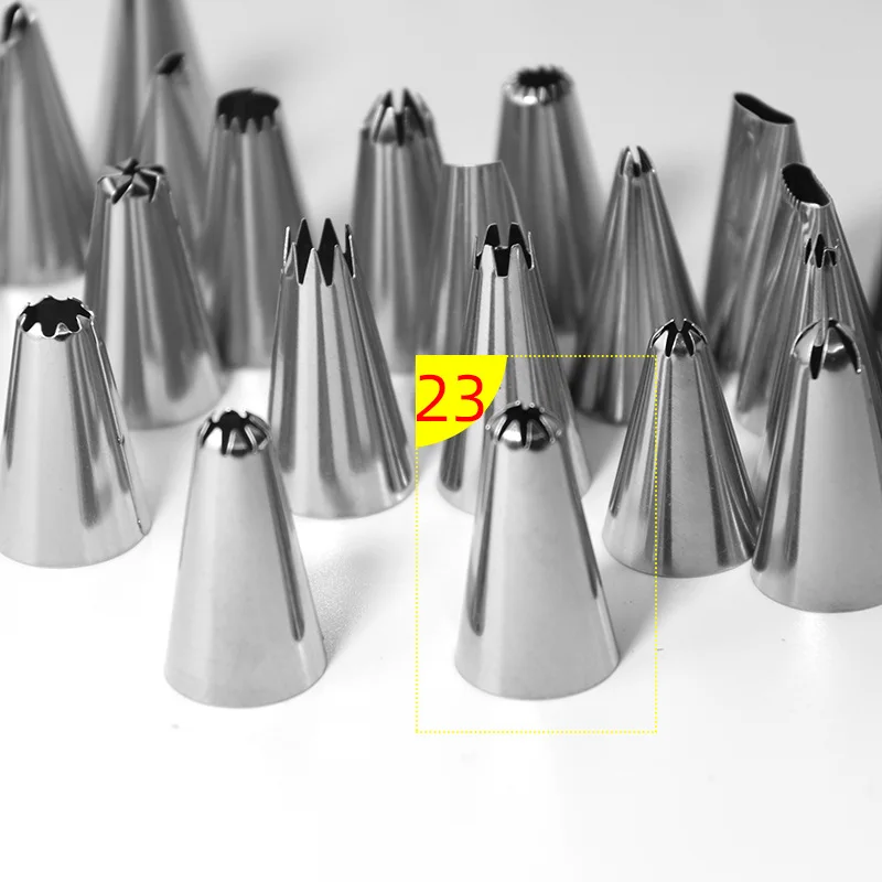 

20Pcs Hot Sell Stainless Pastry Tips Kitchen DIY Handmade Cake Piping Ice Cream Decorating Tools Reusable Bakeware Nozzle Sets