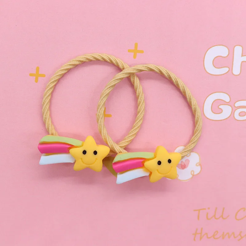 2 шт./компл. лидер продаж резиновые украшения для волос с радужной звездой и