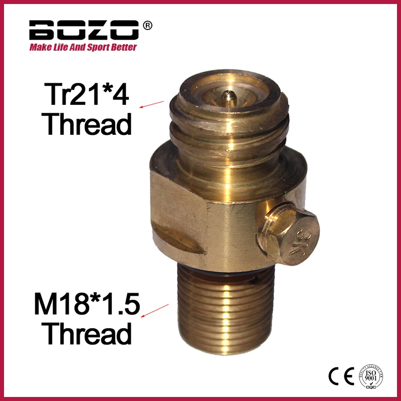 M18x1.5 Thread Soda Water Stream Tank Cylinder Bottle Valve Adapter ON/OFF Refill CO2 TR21-4