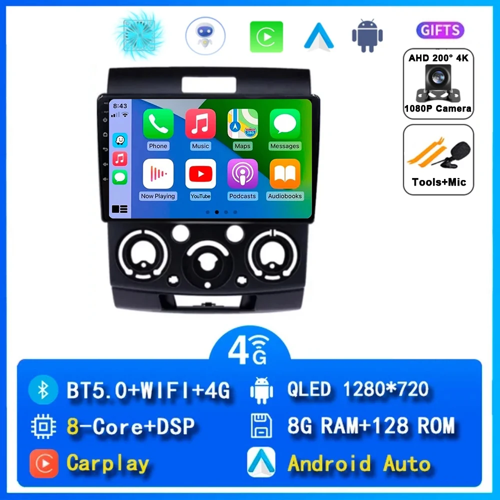 

9 "Android 15 автомобильное радио стерео Ford Everest Ranger для Mazda BT50 BT-50 2006-2011 мультимедийный плеер CanPlay авторадио головное устройство