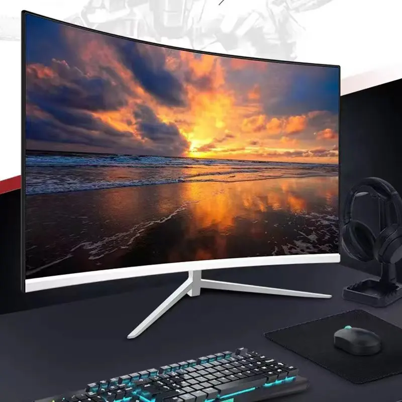 Фото 24 polegadas VA 144 монитор Гц 1080p HD Game 165hz curvo LCD 1K75Hz desktop HDMI compatvestido PC monitor DP №2