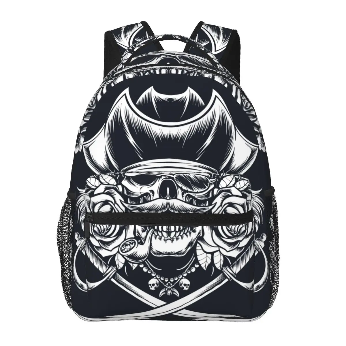 

Women Men Backpack Skull Captain Pirate With Sword Travel Female Bag Male Laptop Backpack Book Bag